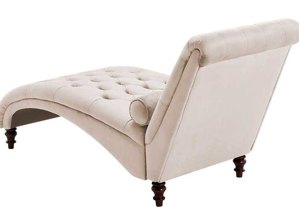 Velvet Chaise Lounge Beige Muret