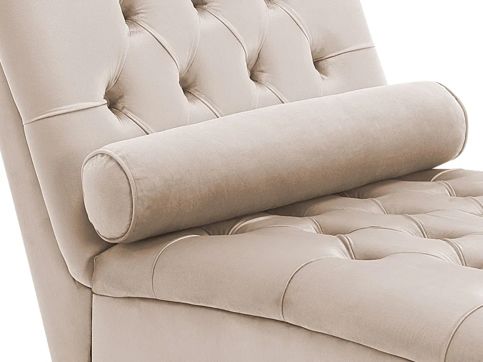 Velvet Chaise Lounge Beige Muret