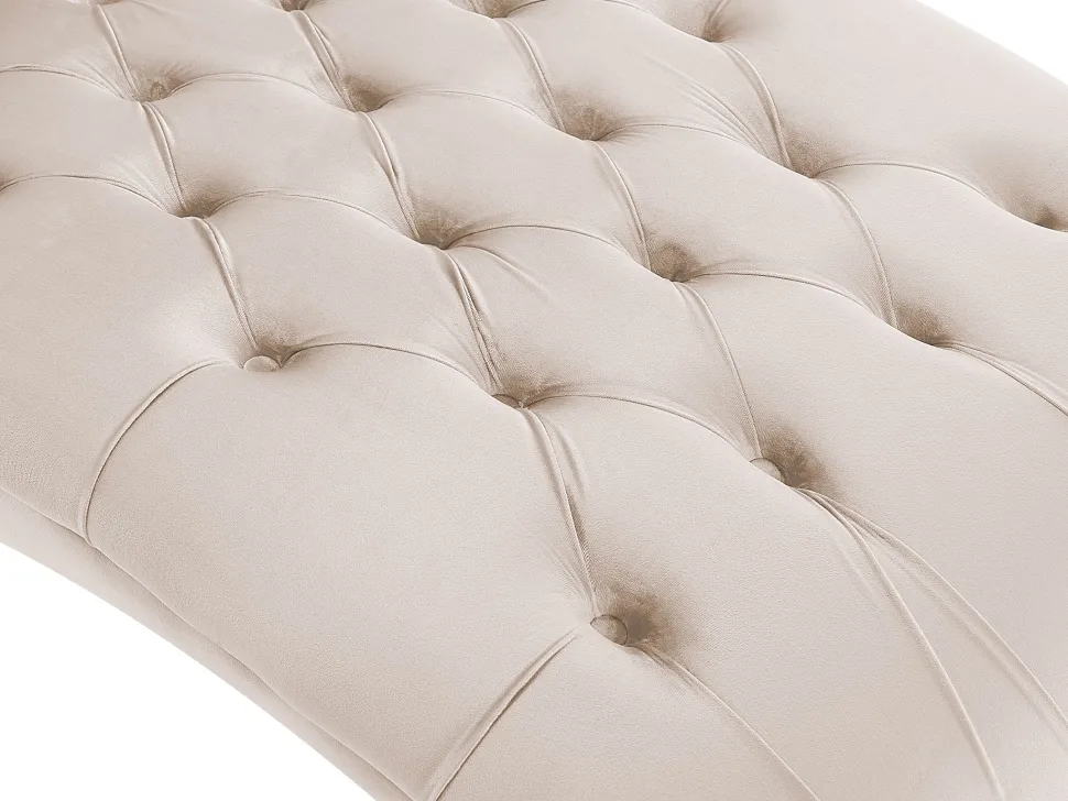 Velvet Chaise Lounge Beige Muret