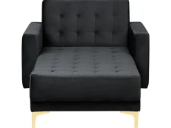 Velvet Chaise Lounge Black Aberdeen
