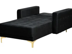 Velvet Chaise Lounge Black Aberdeen