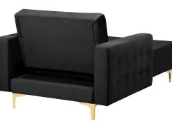 Velvet Chaise Lounge Black Aberdeen