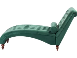 Velvet Chaise Lounge Dark Green Muret