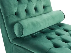 Velvet Chaise Lounge Dark Green Muret