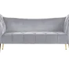 Velvet Chaise Lounge Grey Nantilly