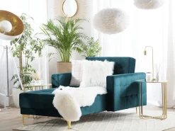 Velvet Chaise Lounge Teal Aberdeen