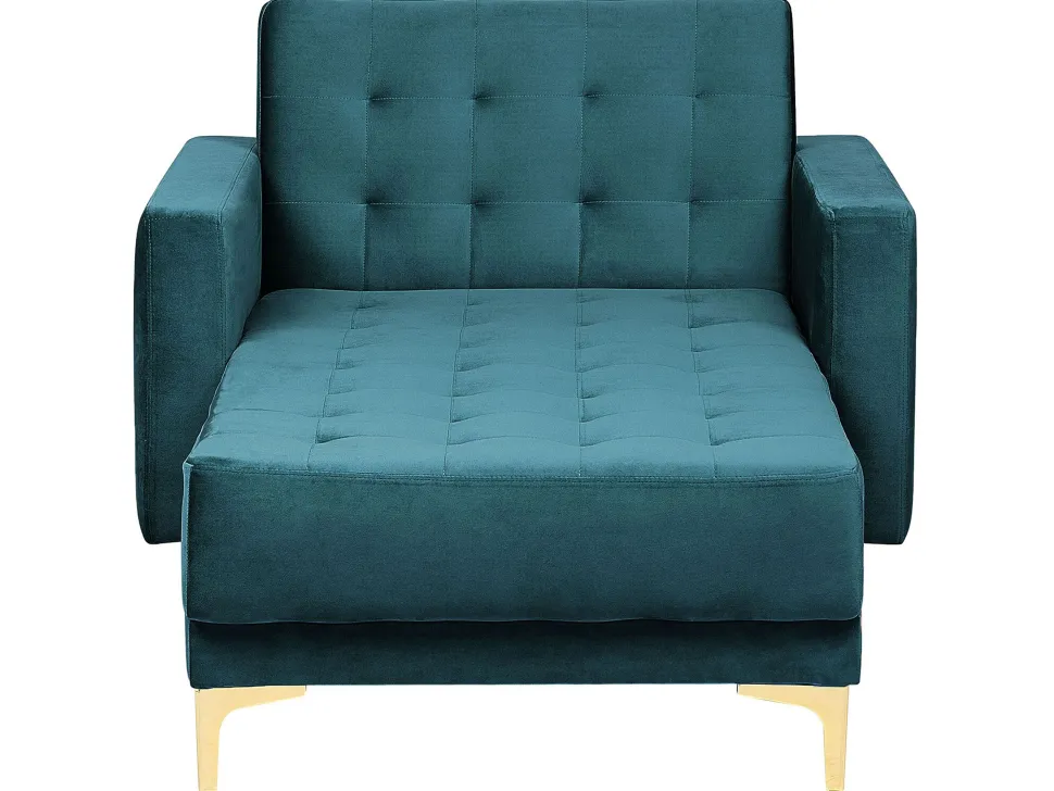 Velvet Chaise Lounge Teal Aberdeen