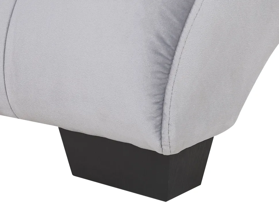 Velvet Chaise Lounge With Bluetooth Speaker Usb Port Grey Simorre