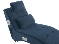 Velvet Chaise Lounge With Bluetooth Speaker Usb Port Blue Simorre