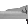 Velvet Chaise Lounge With Storage Light Grey Pessac
