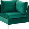 Velvet Corner Section Green Evja