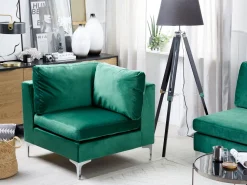 Velvet Corner Section Green Evja