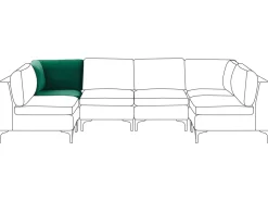 Velvet Corner Section Green Evja