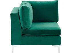 Velvet Corner Section Green Evja