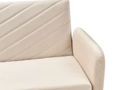 Velvet Fabric Sofa Bed Beige Senja