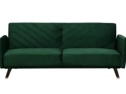 Velvet Fabric Sofa Bed Green Senja