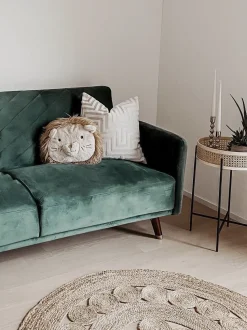 Velvet Fabric Sofa Bed Green Senja