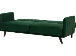 Velvet Fabric Sofa Bed Green Senja