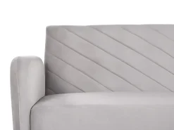 Velvet Fabric Sofa Bed Light Grey Senja