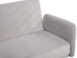 Velvet Fabric Sofa Bed Light Grey Senja