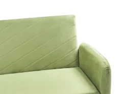 Velvet Fabric Sofa Bed Olive Green Senja
