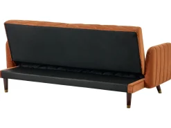 Velvet Fabric Sofa Bed Orange Senja