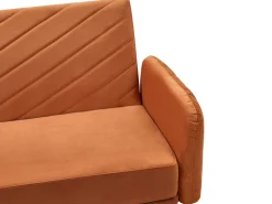 Velvet Fabric Sofa Bed Orange Senja