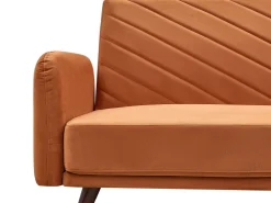 Velvet Fabric Sofa Bed Orange Senja