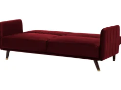 Velvet Fabric Sofa Bed Red Senja