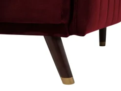Velvet Fabric Sofa Bed Red Senja