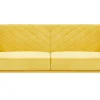 Velvet Fabric Sofa Bed Yellow Senja