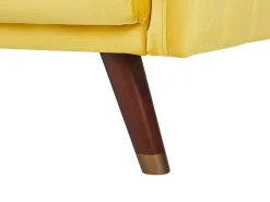 Velvet Fabric Sofa Bed Yellow Senja