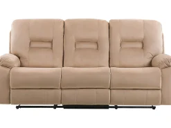 Velvet Led Electric Recliner Living Room Set With Usb Port Beige Bergen