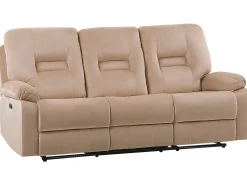 Velvet Led Electric Recliner Living Room Set With Usb Port Beige Bergen