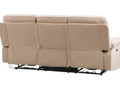 Velvet Led Electric Recliner Living Room Set With Usb Port Beige Bergen
