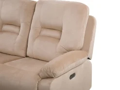 Velvet Led Electric Recliner Living Room Set With Usb Port Beige Bergen