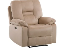 Velvet Led Electric Recliner Living Room Set With Usb Port Beige Bergen