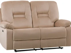 Velvet Led Electric Recliner Living Room Set With Usb Port Beige Bergen