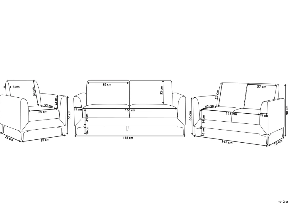 Velvet Living Room Set Green Fenes
