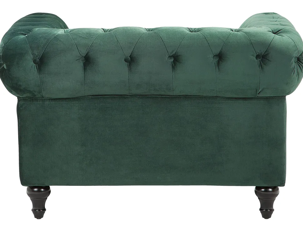 Velvet Living Room Set Green Chesterfield