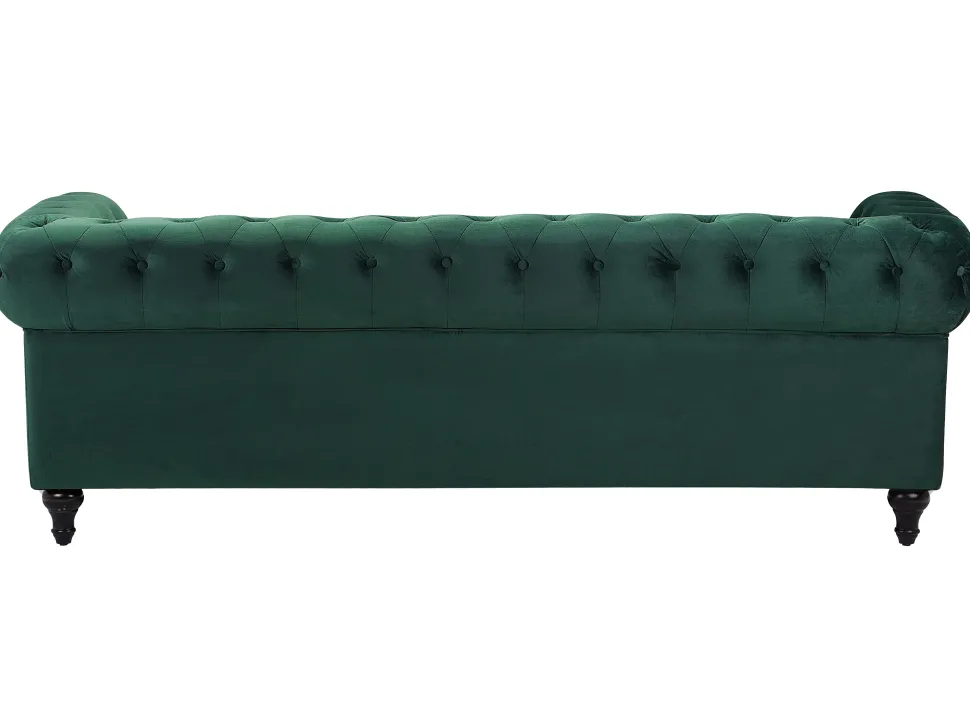 Velvet Living Room Set Green Chesterfield