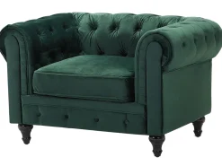 Velvet Living Room Set Green Chesterfield
