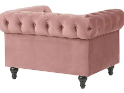 Velvet Living Room Set Pink Chesterfield