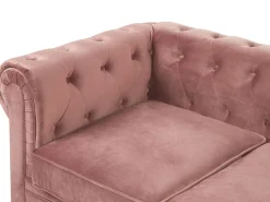 Velvet Living Room Set Pink Chesterfield