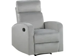 Velvet Manual Recliner Living Room Set Light Grey Verdal