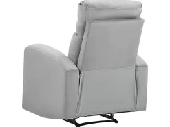 Velvet Manual Recliner Living Room Set Light Grey Verdal