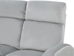 Velvet Manual Recliner Living Room Set Light Grey Verdal