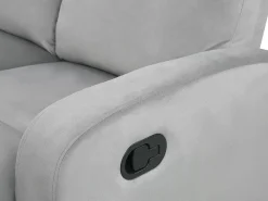 Velvet Manual Recliner Living Room Set Light Grey Verdal