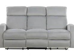 Velvet Manual Recliner Living Room Set Light Grey Verdal