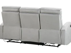 Velvet Manual Recliner Living Room Set Light Grey Verdal
